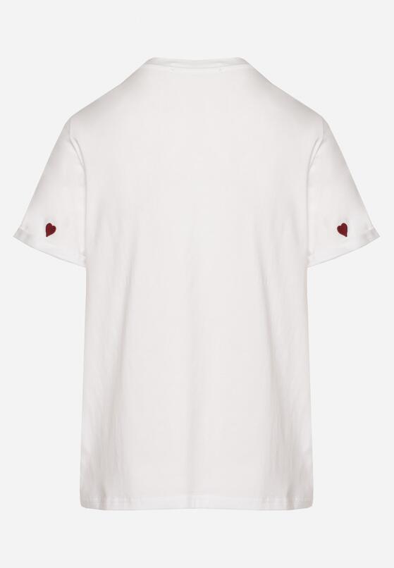 Biało-Czerwony T-shirt z Bawełny w Serca Kolavelle 7