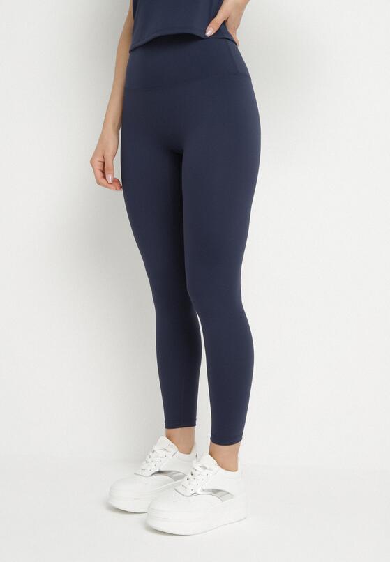 Granatowy Komplet Sportowy Legginsy i Dopasowany T-shirt Silendria 4