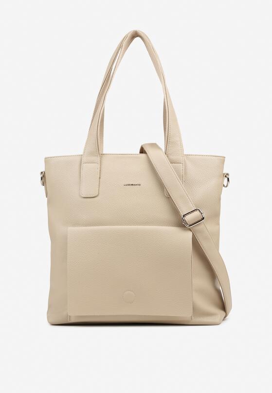 Ciemnobeżowa Torebka Typu Shopper Ozdobiona Kieszonką Malitessa 1