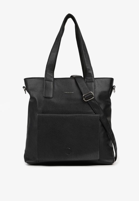 Czarna Torebka Typu Shopper Ozdobiona Kieszonką Malitessa 1