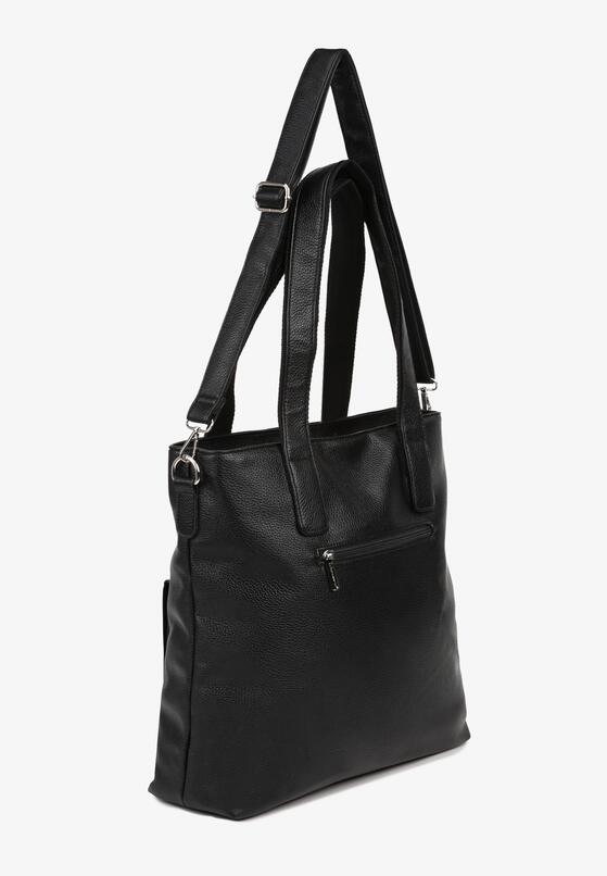 Czarna Torebka Typu Shopper Ozdobiona Kieszonką Malitessa 2