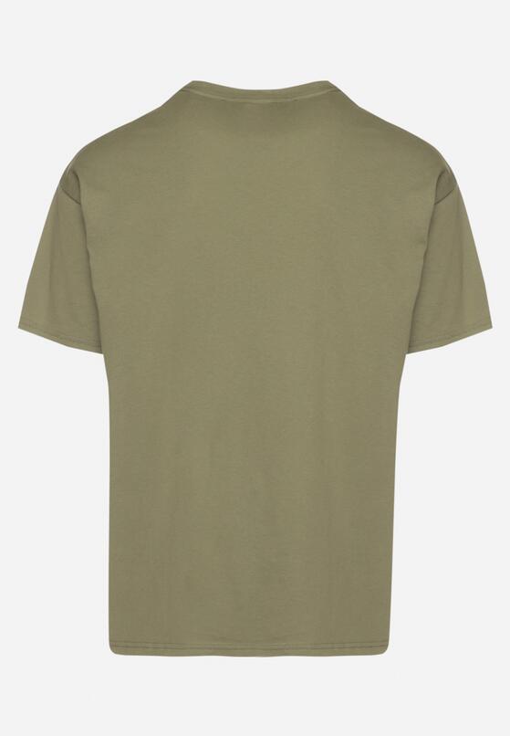Ciemnozielona Bawełniana Koszulka T-shirt w Stylu Basic Malorisa 2