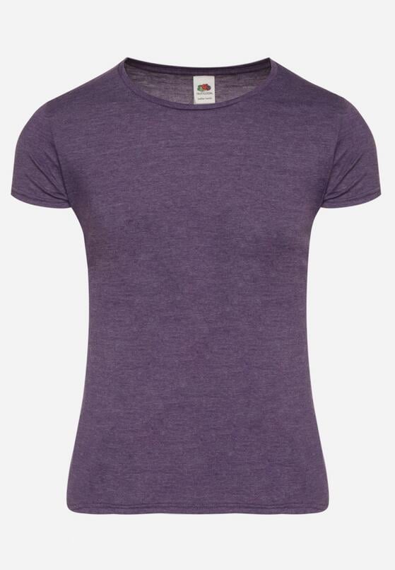 Fioletowy Klasyczny T-shirt z Bawełny Fodena 1