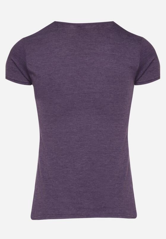 Fioletowy Klasyczny T-shirt z Bawełny Fodena 2