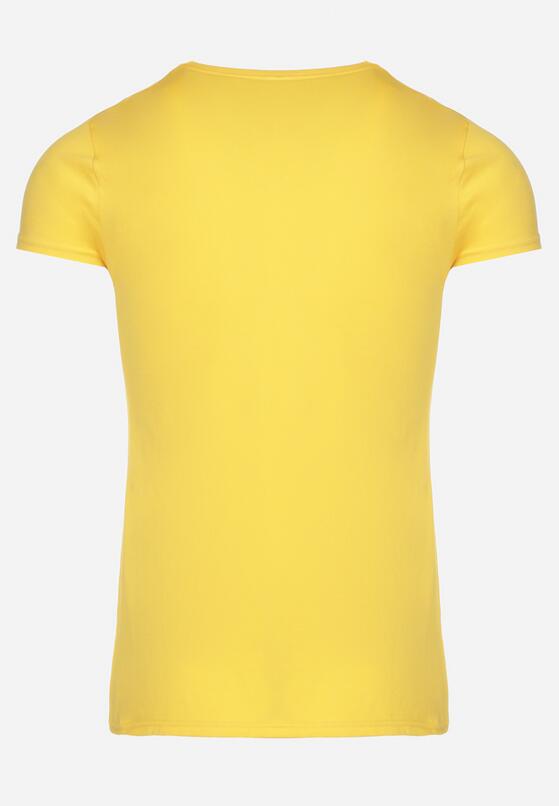 Żółty Klasyczny T-shirt z Bawełny Fodena 7