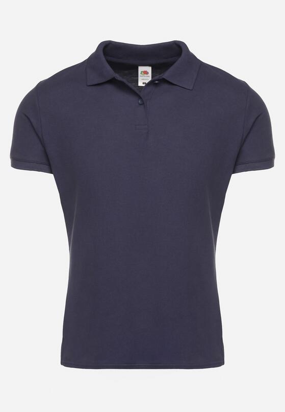 Granatowy T-shirt Polo z Bawełną Fodelira 6