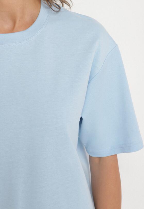Jasnoniebieski Bawełniany Klasyczny T-shirt Merovira 5