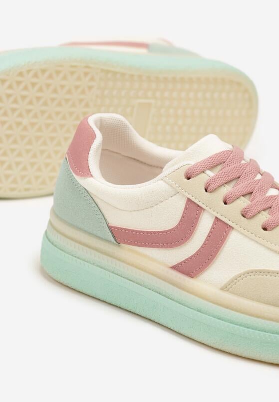 Jasnożółte Sneakersy w Stylu Klasycznych Tenisówek na Grubej Podeszwie Grelritia 6