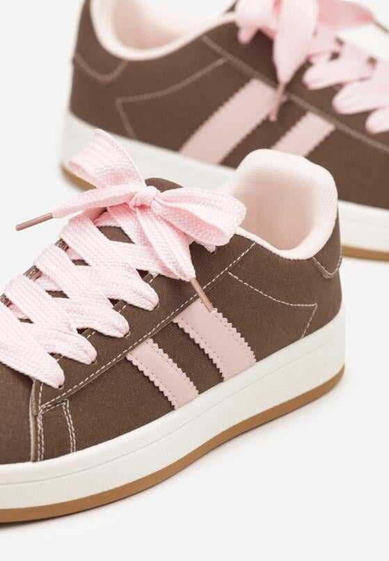 Brązowe Sneakersy z Dwoma Paskami Galtewi 6