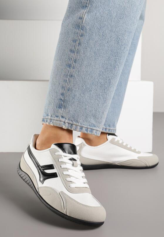 Białe Sneakersy Ozdobione Geometrycznym Wzorem Arulia 2