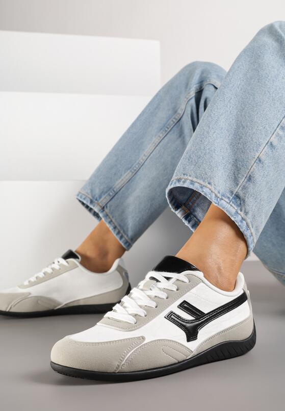 Białe Sneakersy Ozdobione Geometrycznym Wzorem Arulia 1