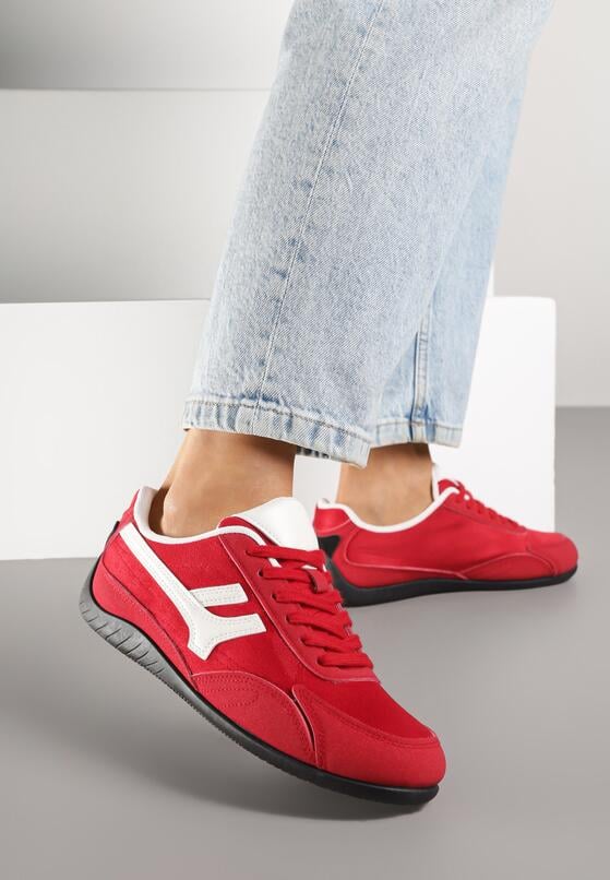 Czerwone Sneakersy Ozdobione Geometrycznym Wzorem Arulia 2