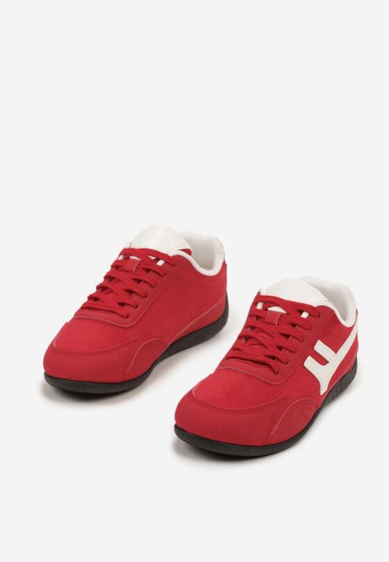 Czerwone Sneakersy Ozdobione Geometrycznym Wzorem Arulia 5