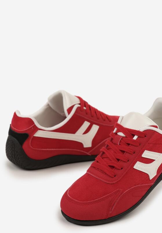 Czerwone Sneakersy Ozdobione Geometrycznym Wzorem Arulia 6