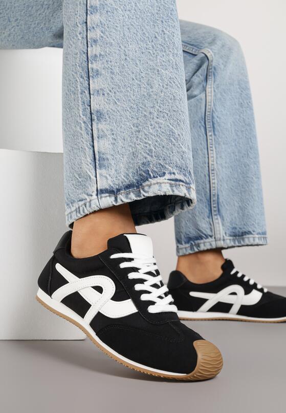Czarne Sneakersy Ozdobione Geometrycznym Motywem Ardetia 2