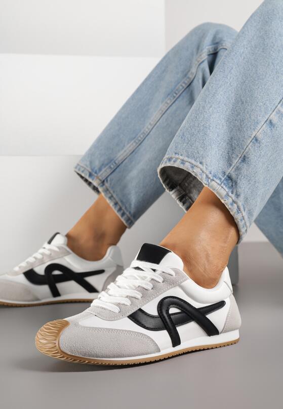 Białe Sneakersy Ozdobione Geometrycznym Motywem Ardetia 2