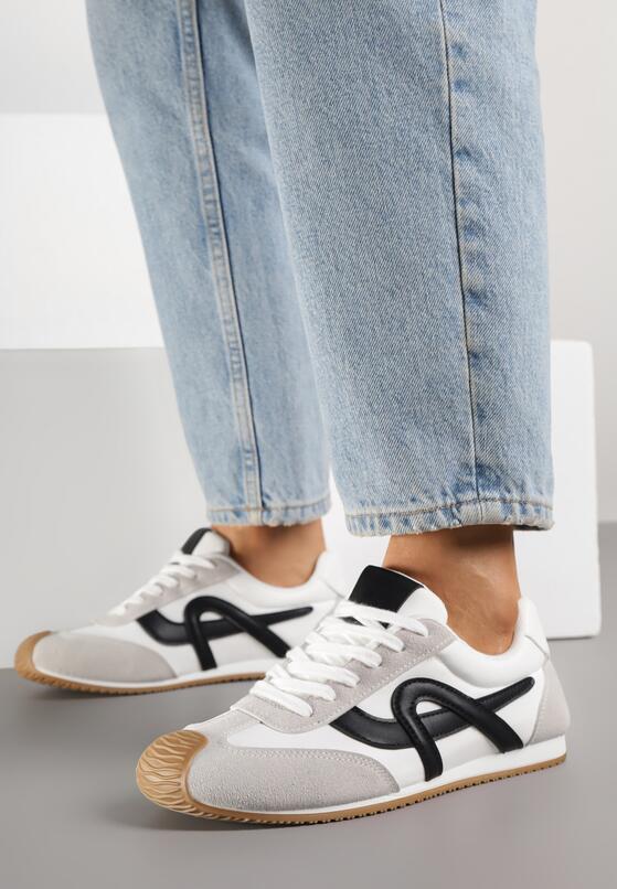 Białe Sneakersy Ozdobione Geometrycznym Motywem Ardetia 1