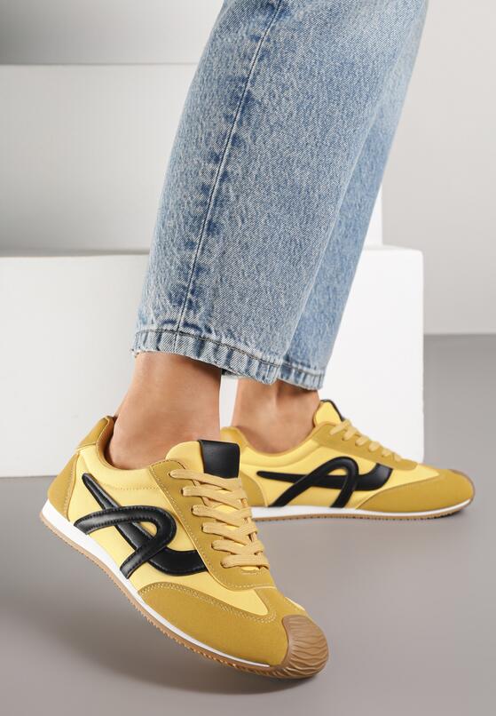 Żółte Sneakersy Ozdobione Geometrycznym Motywem Ardetia 2