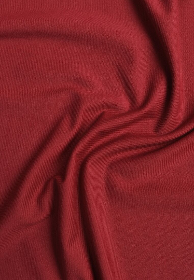 Bordowa Bluzka Vices o Asymetrycznym Kroju z Długimi Rękawami Kovrra 8