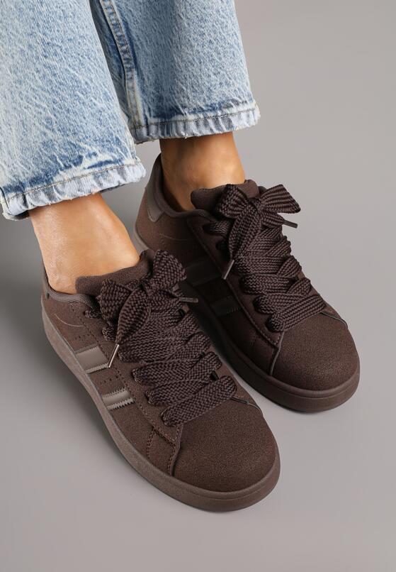 Brązowe Sneakersy z Ozdobnymi Naszywkami z Boku Galdexis 3