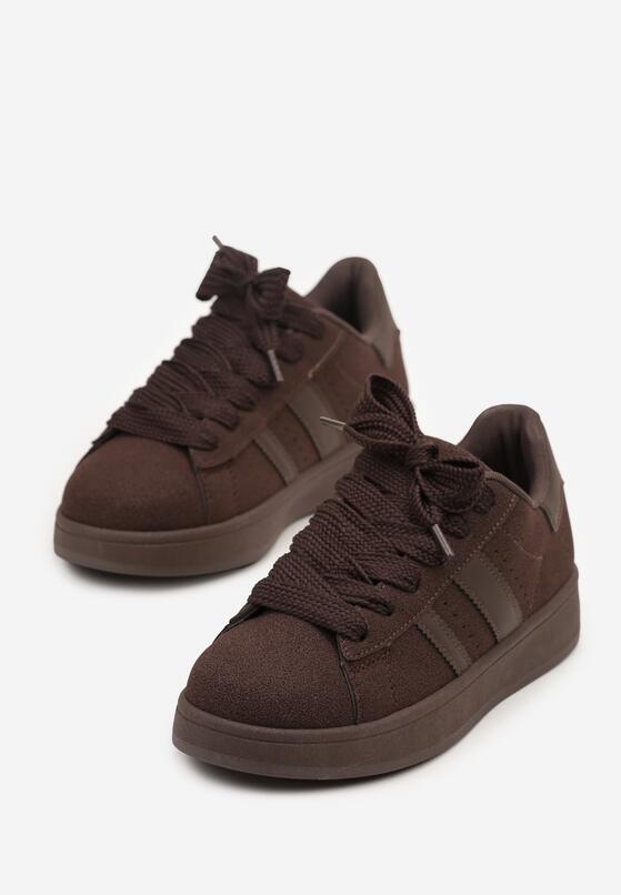 Brązowe Sneakersy z Ozdobnymi Naszywkami z Boku Galdexis 5