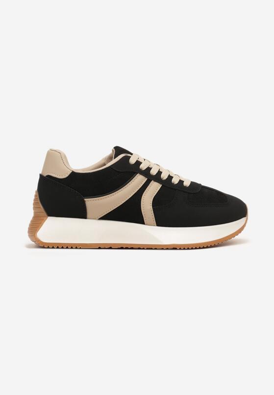 Czarne Sneakersy Ozdobione Paskami Florgisse 4