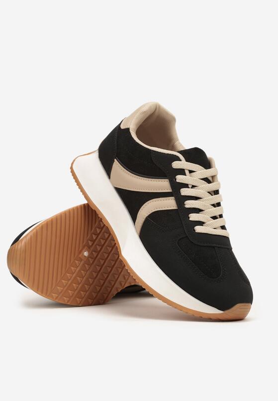 Czarne Sneakersy Ozdobione Paskami Florgisse 5