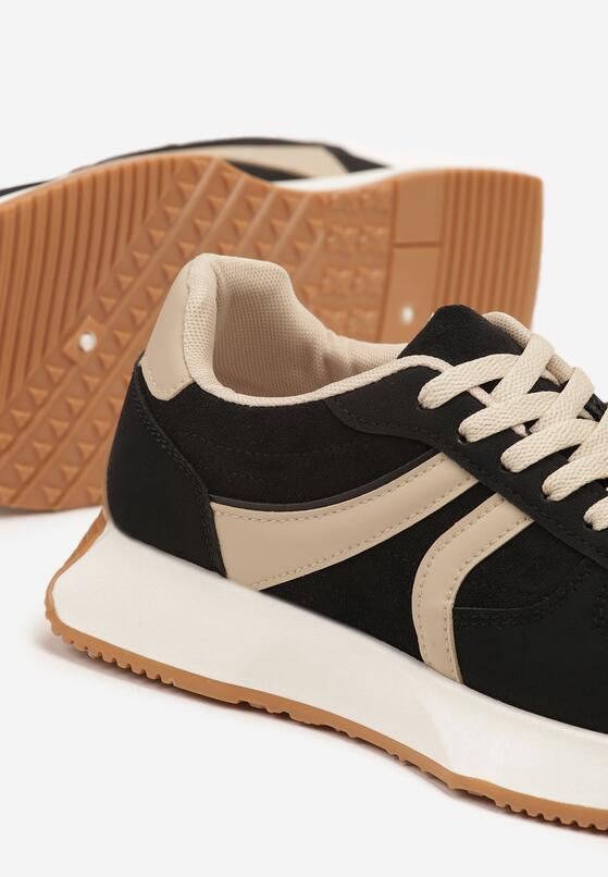 Czarne Sneakersy Ozdobione Paskami Florgisse 6