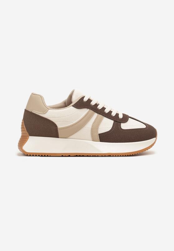 Brązowe Sneakersy Ozdobione Paskami Florgisse 4
