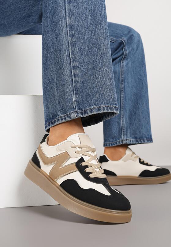 Czarne Sneakersy z Geometrycznym Wzorem Nariale 3