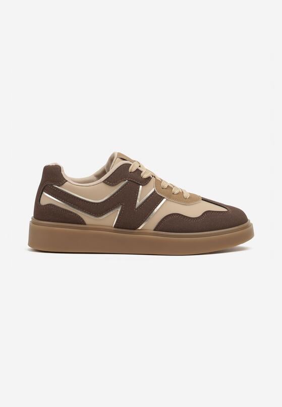 Brązowe Sneakersy z Geometrycznym Wzorem Nariale 4