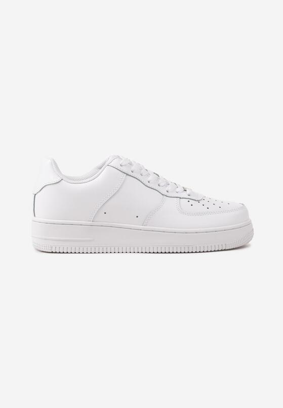 Białe Buty Sportowe Sneakersy ze Skóry Naturalnej z Perforacją Solnelisse 1