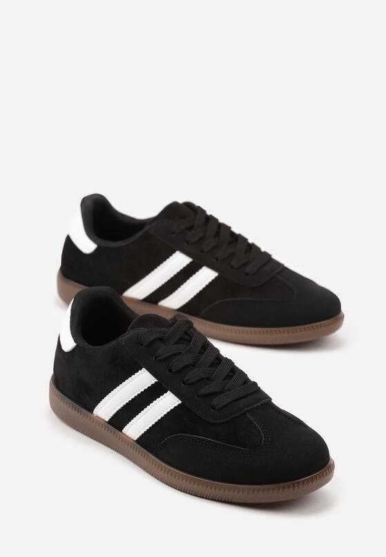 Czarne Sneakersy Ozdobione Paskami Nalierre 5