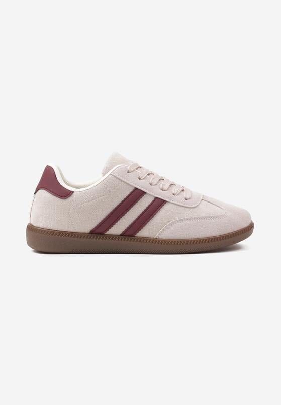 Beżowe Sneakersy Ozdobione Paskami Nalierre 4