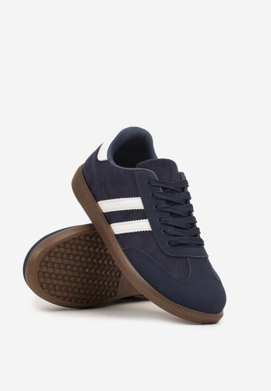 Granatowe Buty Sportowe Sneakersy z Paskami z Boku Nalovelle 2