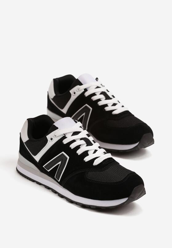 Czarno-Białe Sneakersy z Geometrycznym Wzorem Rilanea 5