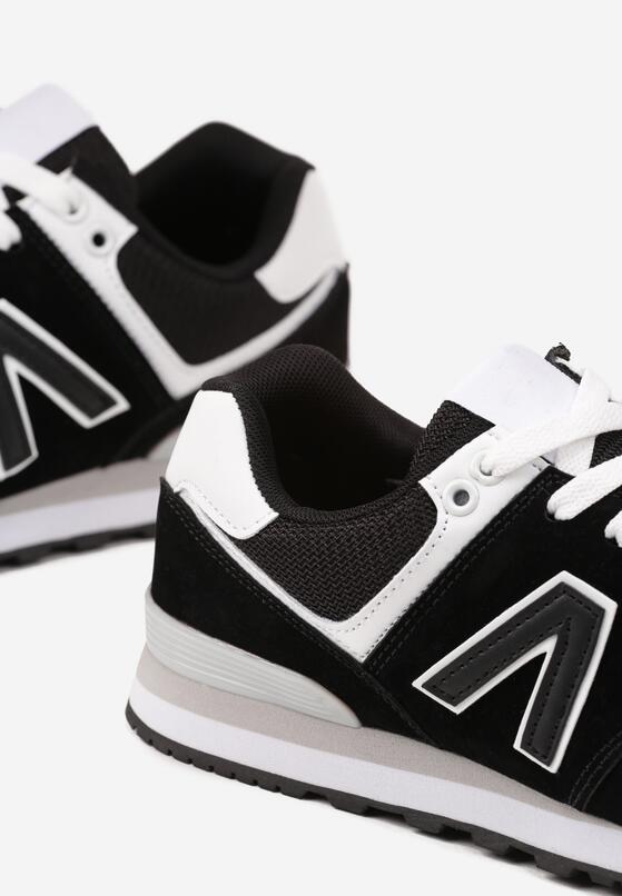 Czarno-Białe Sneakersy z Geometrycznym Wzorem Rilanea 6