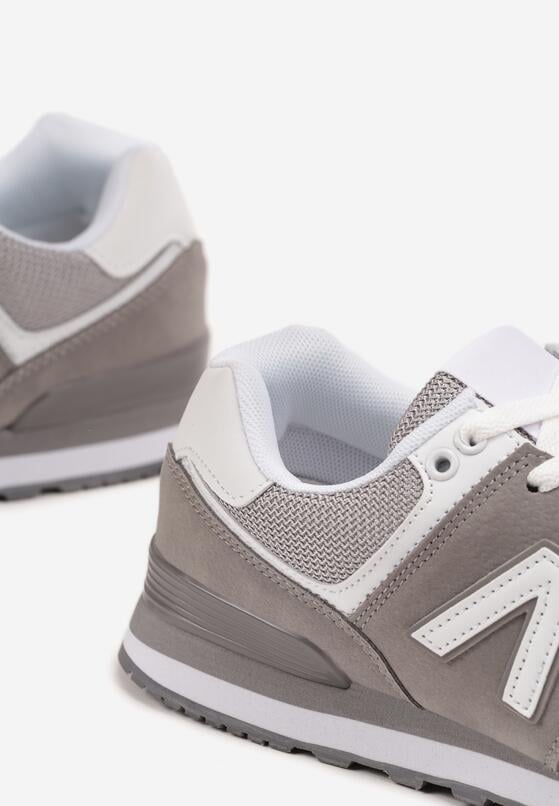Szare Buty Sportowe Sneakersy z Ozdobną Aplikacją Rilazea 3