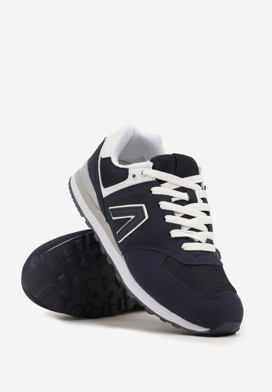 Granatowe Buty Sportowe Sneakersy z Ozdobną Aplikacją Rilazea 2