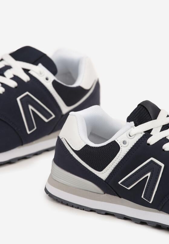 Granatowe Buty Sportowe Sneakersy z Ozdobną Aplikacją Rilazea 3