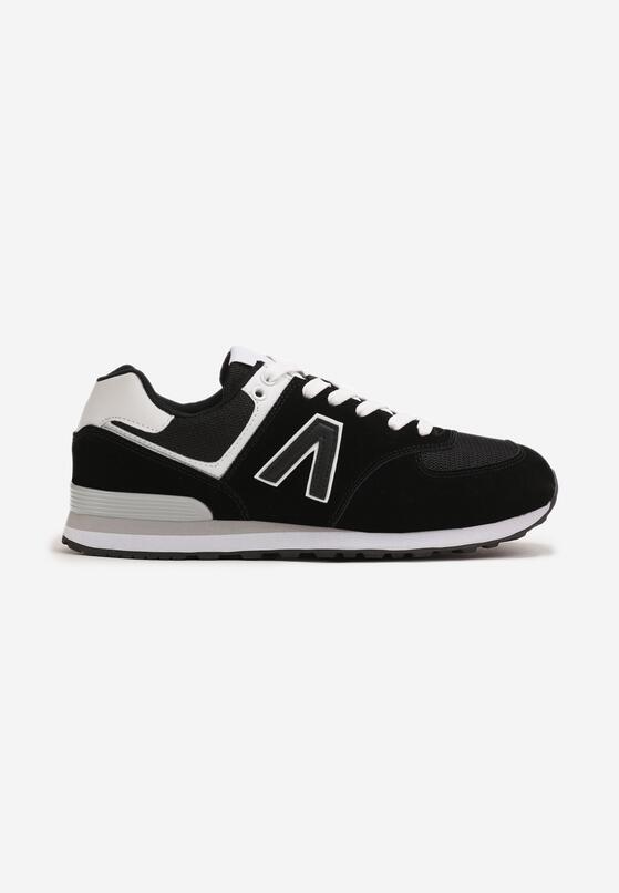 Czarno-Białe Buty Sportowe Sneakersy z Ozdobną Aplikacją Rilazea 1