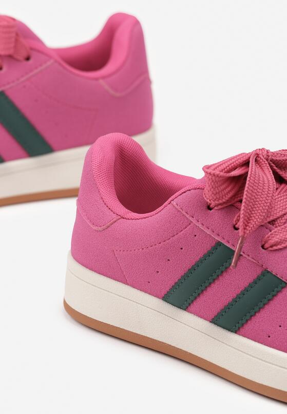 Różowe Sneakersy z Ozdobnymi Paskami Rilanira 6