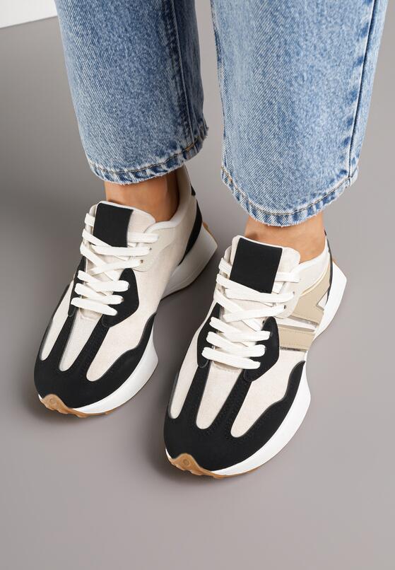 Czarne Sneakersy z Geometrycznym Wzorem Rilestra 3