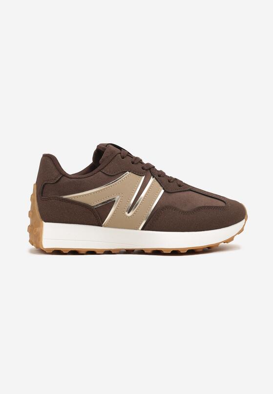 Brązowe Sneakersy z Geometrycznym Wzorem Rilestra 4