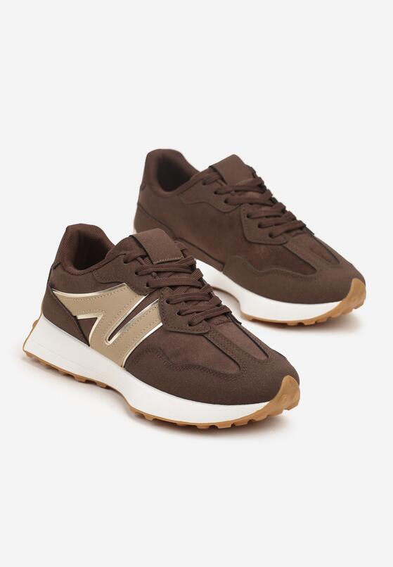 Brązowe Sneakersy z Geometrycznym Wzorem Rilestra 5