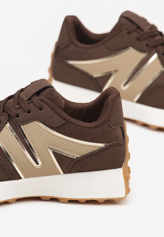 Brązowe Sneakersy z Geometrycznym Wzorem Rilestra 6