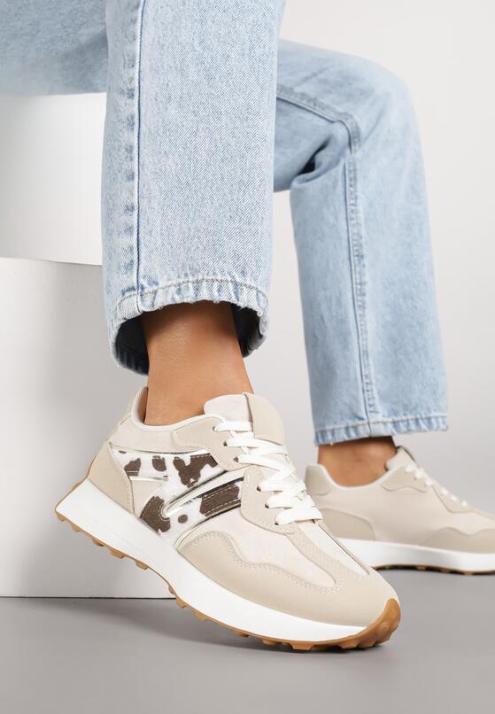 Czarno-Białe Sneakersy z Geometrycznym Wzorem Rilestra 2
