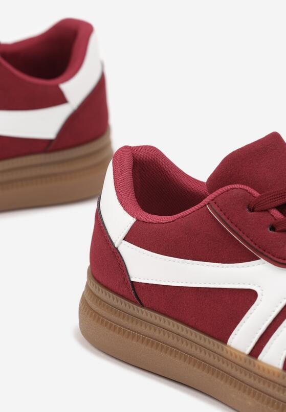 Bordowe Sneakersy w Stylu Tenisówek z Paskami Wiatalle 6