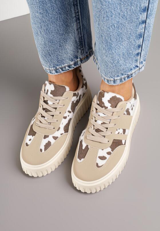 Czarno-Białe Sneakersy na Grubej Podeszwie z Tłoczeniem Rilunessa 3
