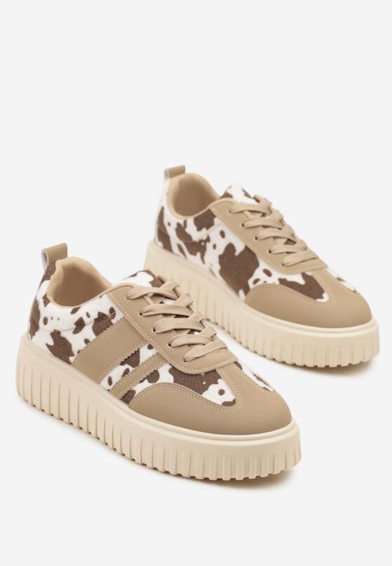 Czarno-Białe Sneakersy na Grubej Podeszwie z Tłoczeniem Rilunessa 5